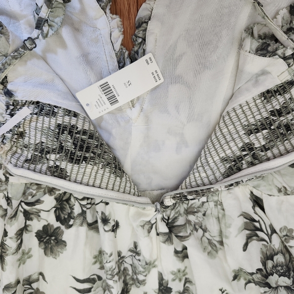 Anthropologie Green and White Spaghetti Strap Sundress - Picture 11 of 16